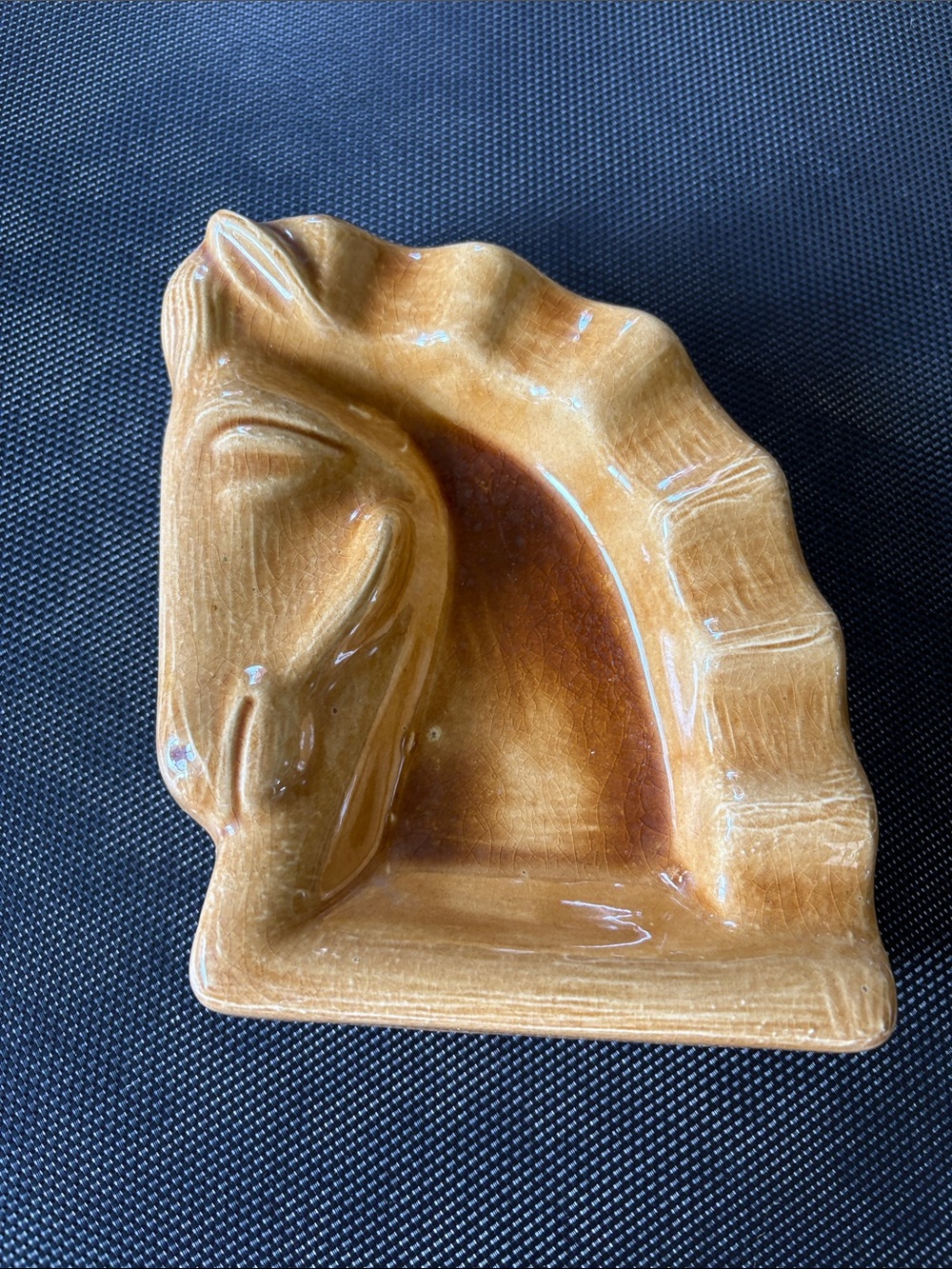 vintage MCM 70s ceramic horse head knight ashtray